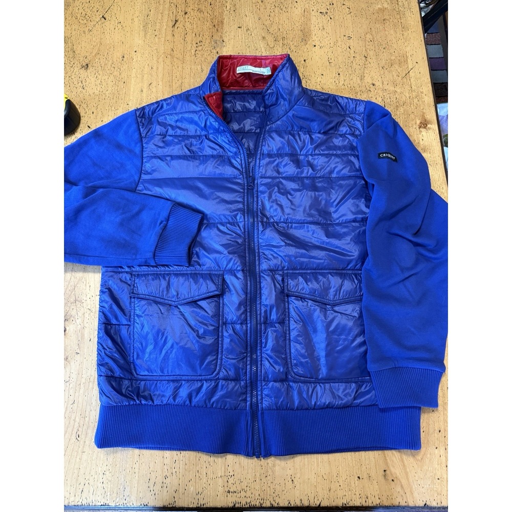 Criquet Hybrid Puffer Nylon Jacket Quilted‎ Full Zip Royal Blue Size Large